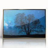 Starry Night Tree Silhouette Art - Cosmic Sky Wall Decor for Nature Lovers