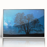 Starry Night Tree Silhouette Art - Cosmic Sky Wall Decor for Nature Lovers