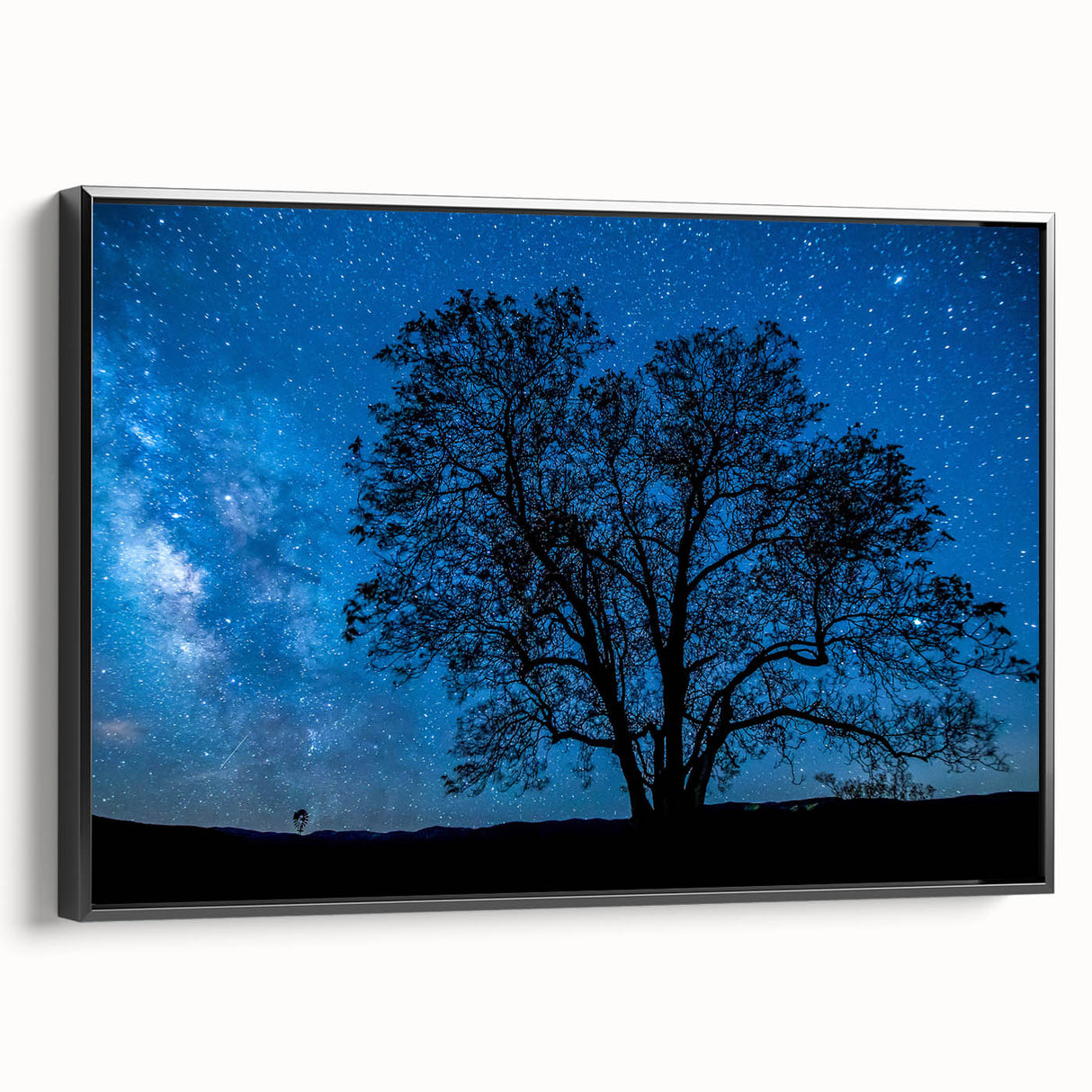 Starry Night Tree Silhouette Art - Cosmic Sky Wall Decor for Nature Lovers