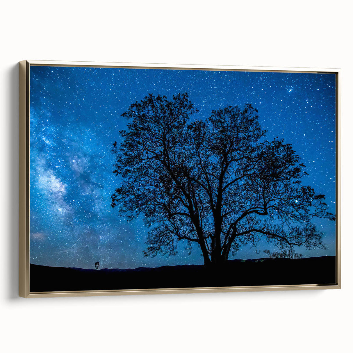 Starry Night Tree Silhouette Art - Cosmic Sky Wall Decor for Nature Lovers
