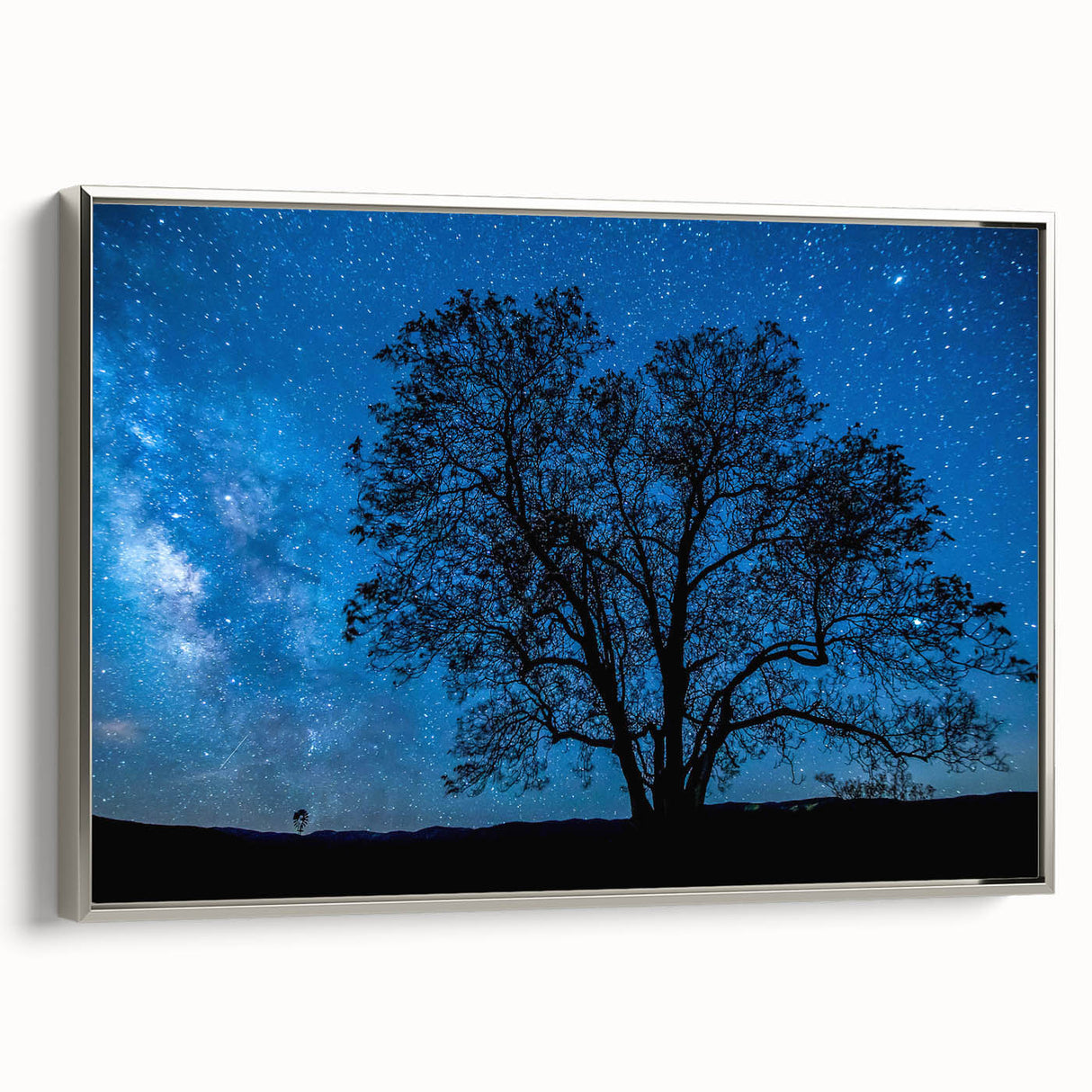 Starry Night Tree Silhouette Art - Cosmic Sky Wall Decor for Nature Lovers