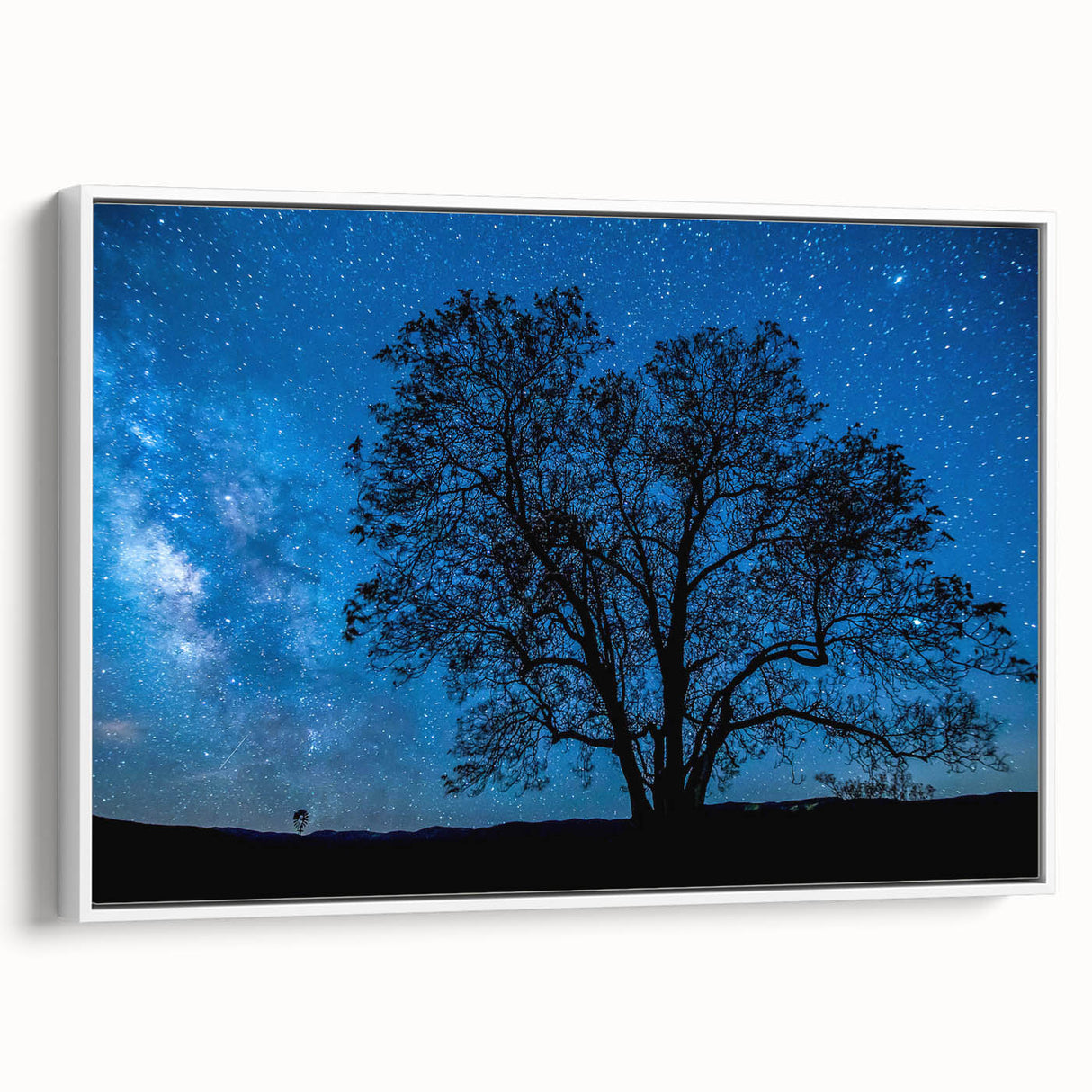 Starry Night Tree Silhouette Art - Cosmic Sky Wall Decor for Nature Lovers