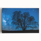 Starry Night Tree Silhouette Art - Cosmic Sky Wall Decor for Nature Lovers