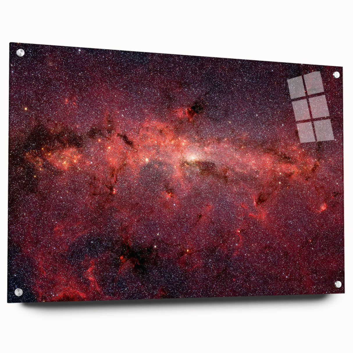 Red Galactic Nebula Wall Art - Cosmic Starry Sky Decor for Home
