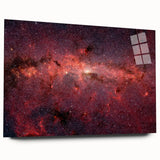 Red Galactic Nebula Wall Art - Cosmic Starry Sky Decor for Home