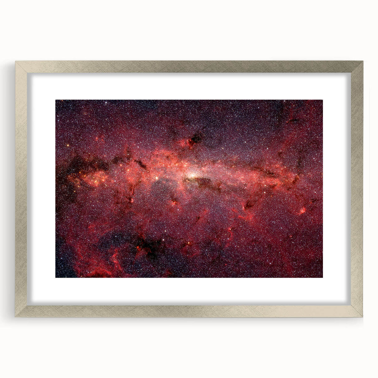 Red Galactic Nebula Wall Art - Cosmic Starry Sky Decor for Home