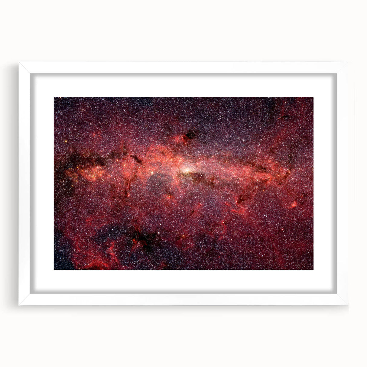 Red Galactic Nebula Wall Art - Cosmic Starry Sky Decor for Home