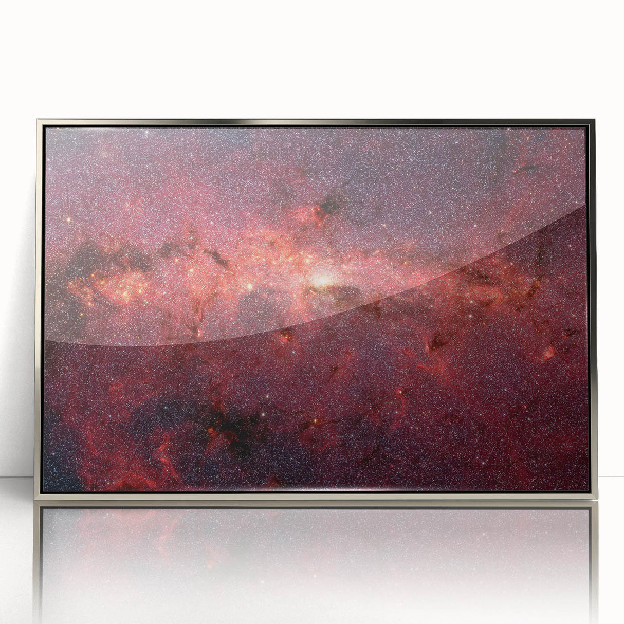 Red Galactic Nebula Wall Art - Cosmic Starry Sky Decor for Home