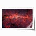 Red Galactic Nebula Wall Art - Cosmic Starry Sky Decor for Home