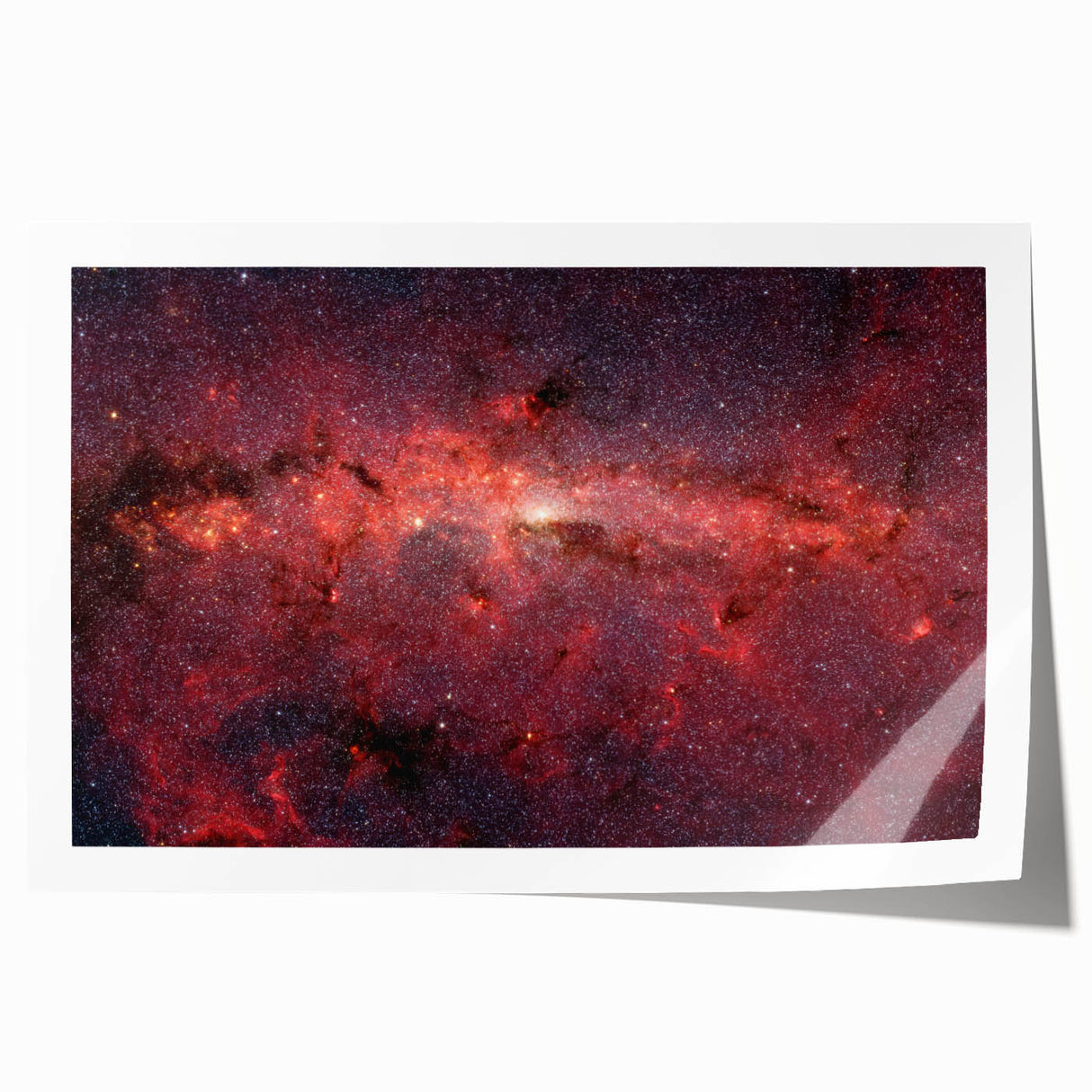 Red Galactic Nebula Wall Art - Cosmic Starry Sky Decor for Home
