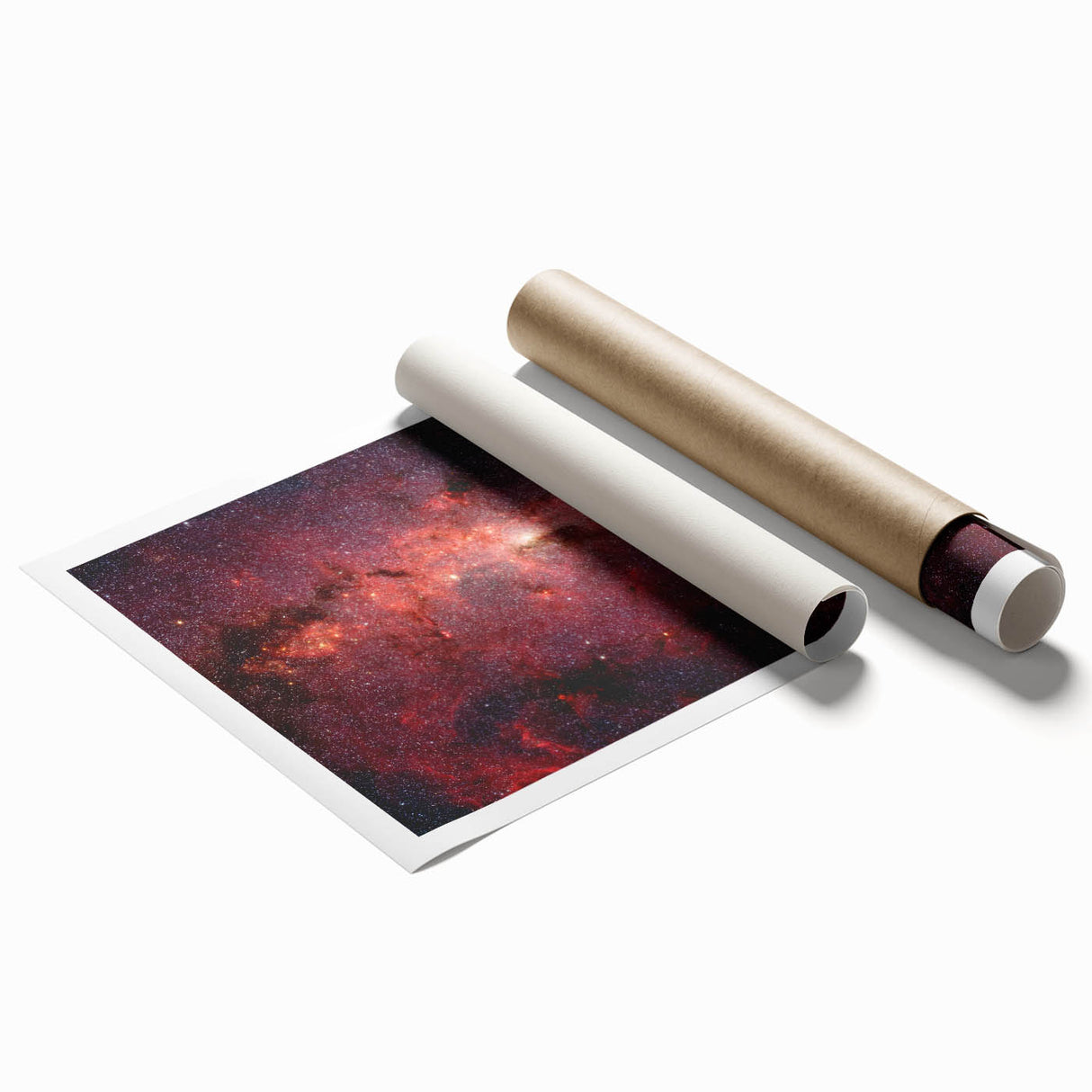 Red Galactic Nebula Wall Art - Cosmic Starry Sky Decor for Home