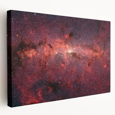 Red Galactic Nebula Wall Art - Cosmic Starry Sky Decor for Home