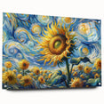 Swirling Sunflower Field – Dynamic Sun Wall Art on Canvas or Acrylic
