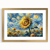 Swirling Sunflower Field – Dynamic Sun Wall Art on Canvas or Acrylic