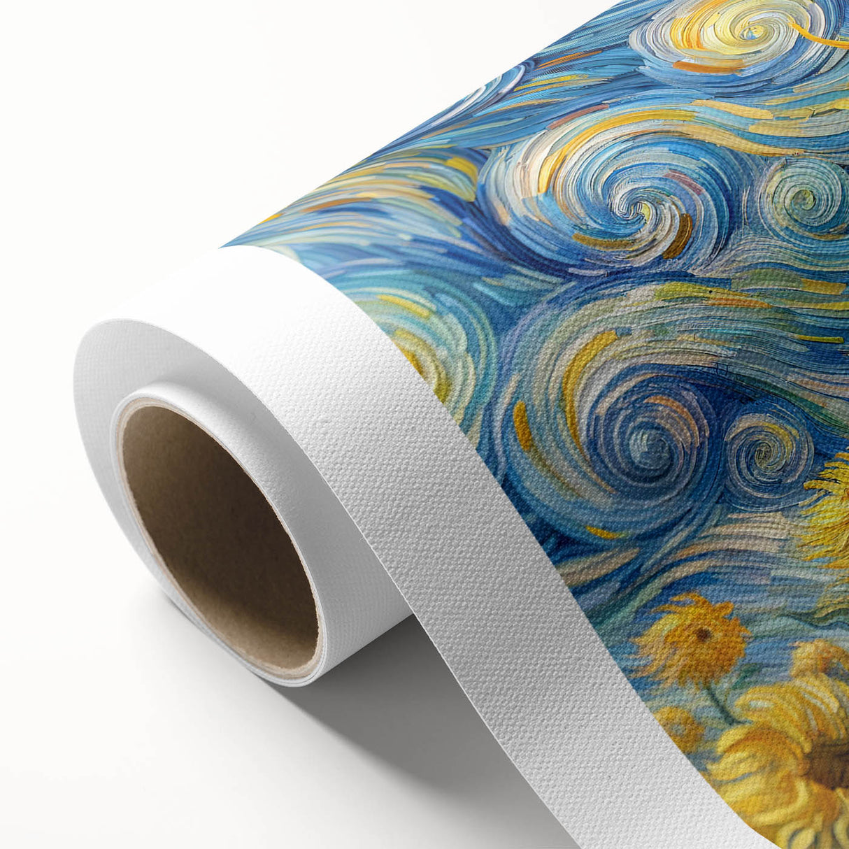 Swirling Sunflower Field – Dynamic Sun Wall Art on Canvas or Acrylic