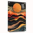 Modern Abstract Sun Art – Elegant Sun Wall Art with Earthy Tones