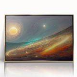 Cosmic Sun in Deep Space – Ethereal Sun Wall Art with Galaxy Elements