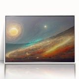 Cosmic Sun in Deep Space – Ethereal Sun Wall Art with Galaxy Elements