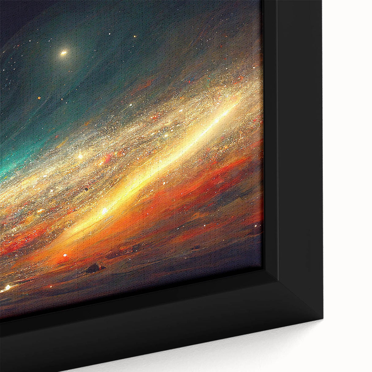 Cosmic Sun in Deep Space – Ethereal Sun Wall Art with Galaxy Elements