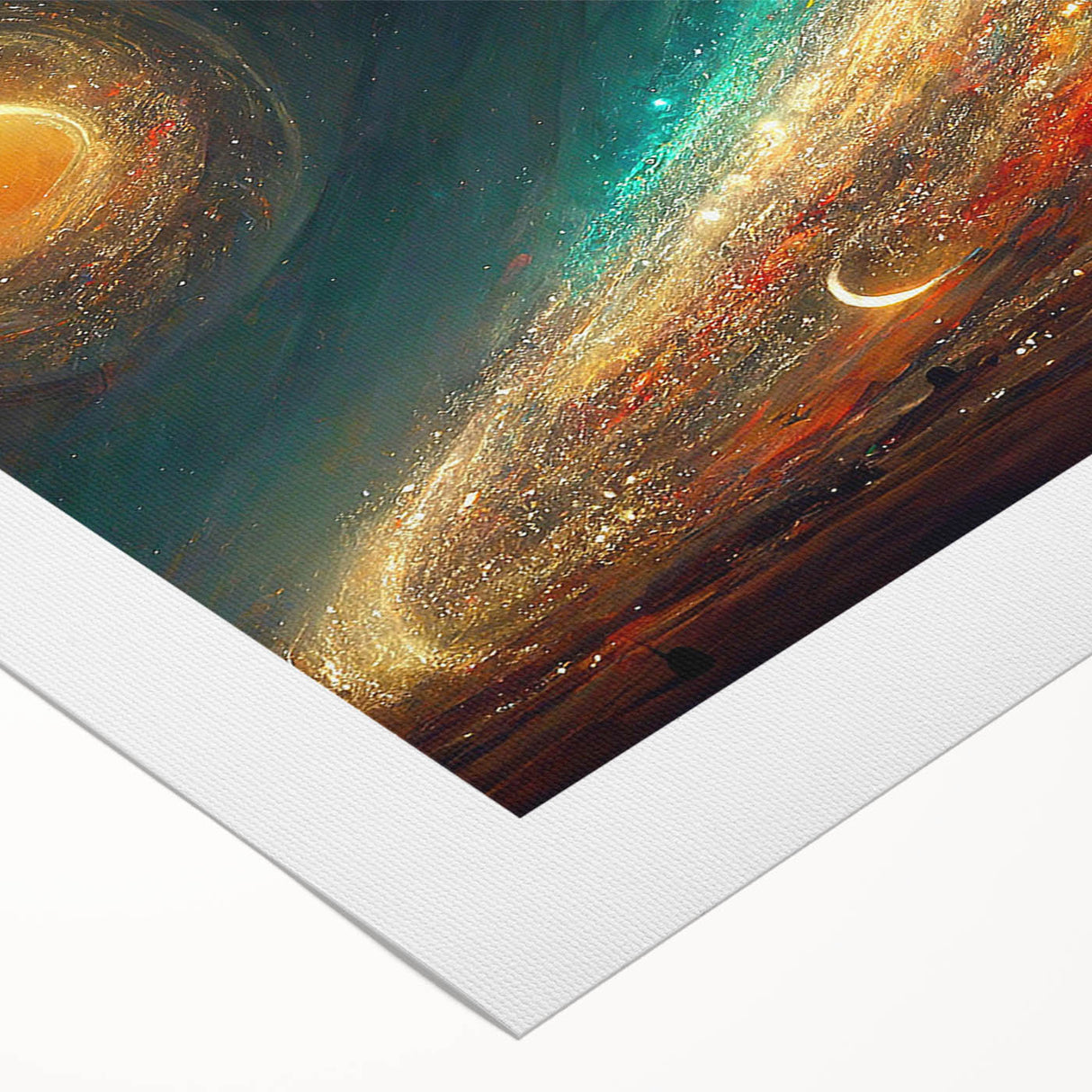 Cosmic Sun in Deep Space – Ethereal Sun Wall Art with Galaxy Elements