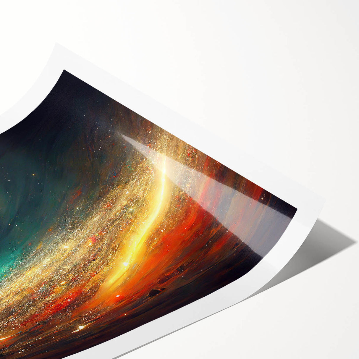 Cosmic Sun in Deep Space – Ethereal Sun Wall Art with Galaxy Elements