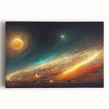 Cosmic Sun in Deep Space – Ethereal Sun Wall Art with Galaxy Elements