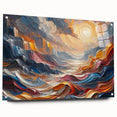 Abstract Sun and Landscape – Bold Sun Wall Art with Dynamic Waves