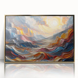 Abstract Sun and Landscape – Bold Sun Wall Art with Dynamic Waves