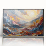 Abstract Sun and Landscape – Bold Sun Wall Art with Dynamic Waves