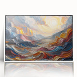 Abstract Sun and Landscape – Bold Sun Wall Art with Dynamic Waves