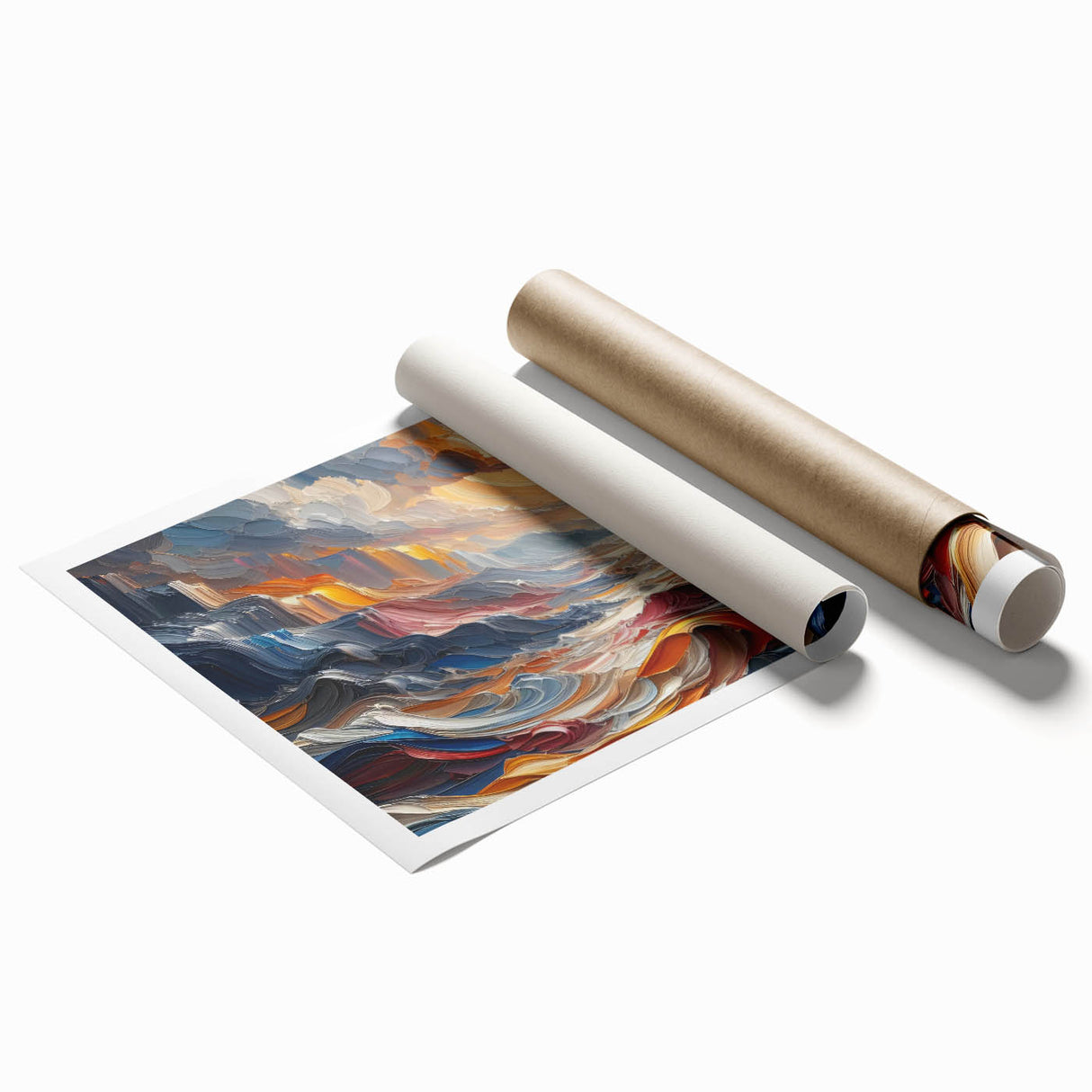 Abstract Sun and Landscape – Bold Sun Wall Art with Dynamic Waves