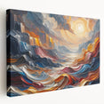Abstract Sun and Landscape – Bold Sun Wall Art with Dynamic Waves