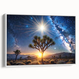 Desert Night Sky and Sun – Cosmic Sun Wall Art with Milky Way View
