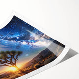 Desert Night Sky and Sun – Cosmic Sun Wall Art with Milky Way View