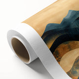 Abstract Red Sun and Waves – Modern Sun Wall Art with Bold Colors