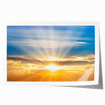Radiant Sunrise Over Horizon – Peaceful Sun Wall Art with Blue Skies