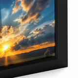 Vibrant Sunset Over Field – Stunning Sun Wall Art with Dramatic Sky
