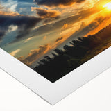 Vibrant Sunset Over Field – Stunning Sun Wall Art with Dramatic Sky