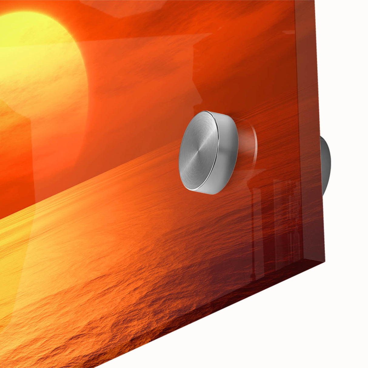 Vivid Sunset Over Ocean – Bold Sun Wall Art with Fiery Red Hues