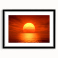 Vivid Sunset Over Ocean – Bold Sun Wall Art with Fiery Red Hues
