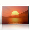 Vivid Sunset Over Ocean – Bold Sun Wall Art with Fiery Red Hues
