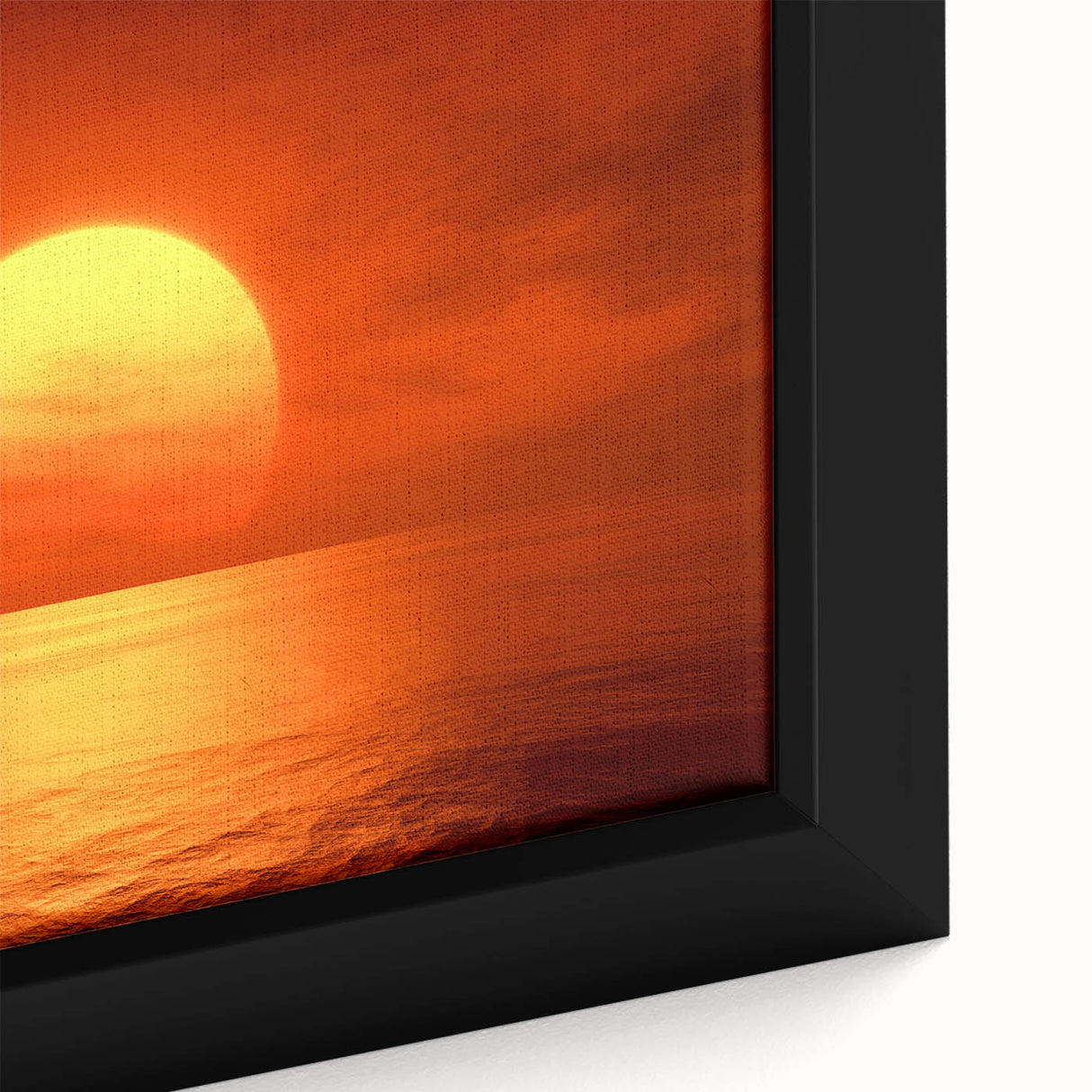 Vivid Sunset Over Ocean – Bold Sun Wall Art with Fiery Red Hues