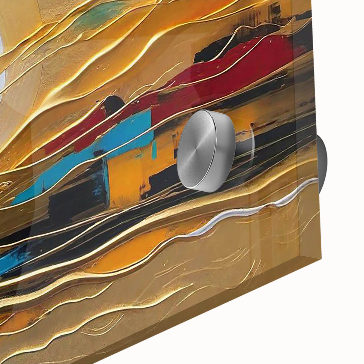 Abstract Golden Sun – Dynamic Sun Wall Art with Warm and Bold Colors
