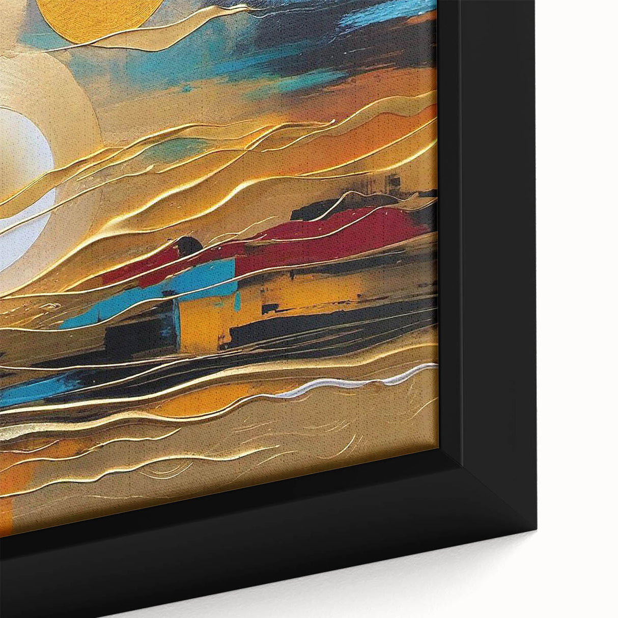 Abstract Golden Sun – Dynamic Sun Wall Art with Warm and Bold Colors
