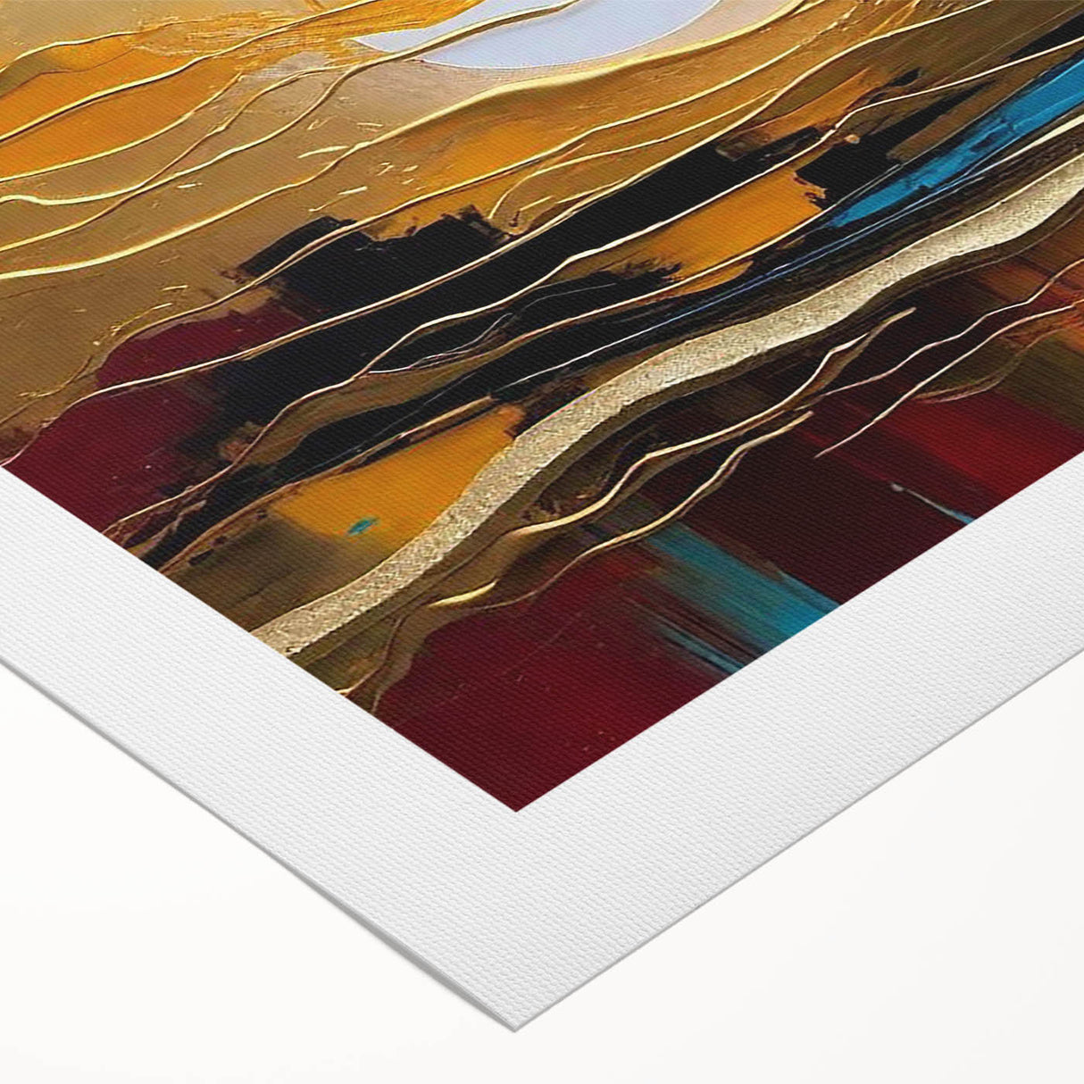 Abstract Golden Sun – Dynamic Sun Wall Art with Warm and Bold Colors