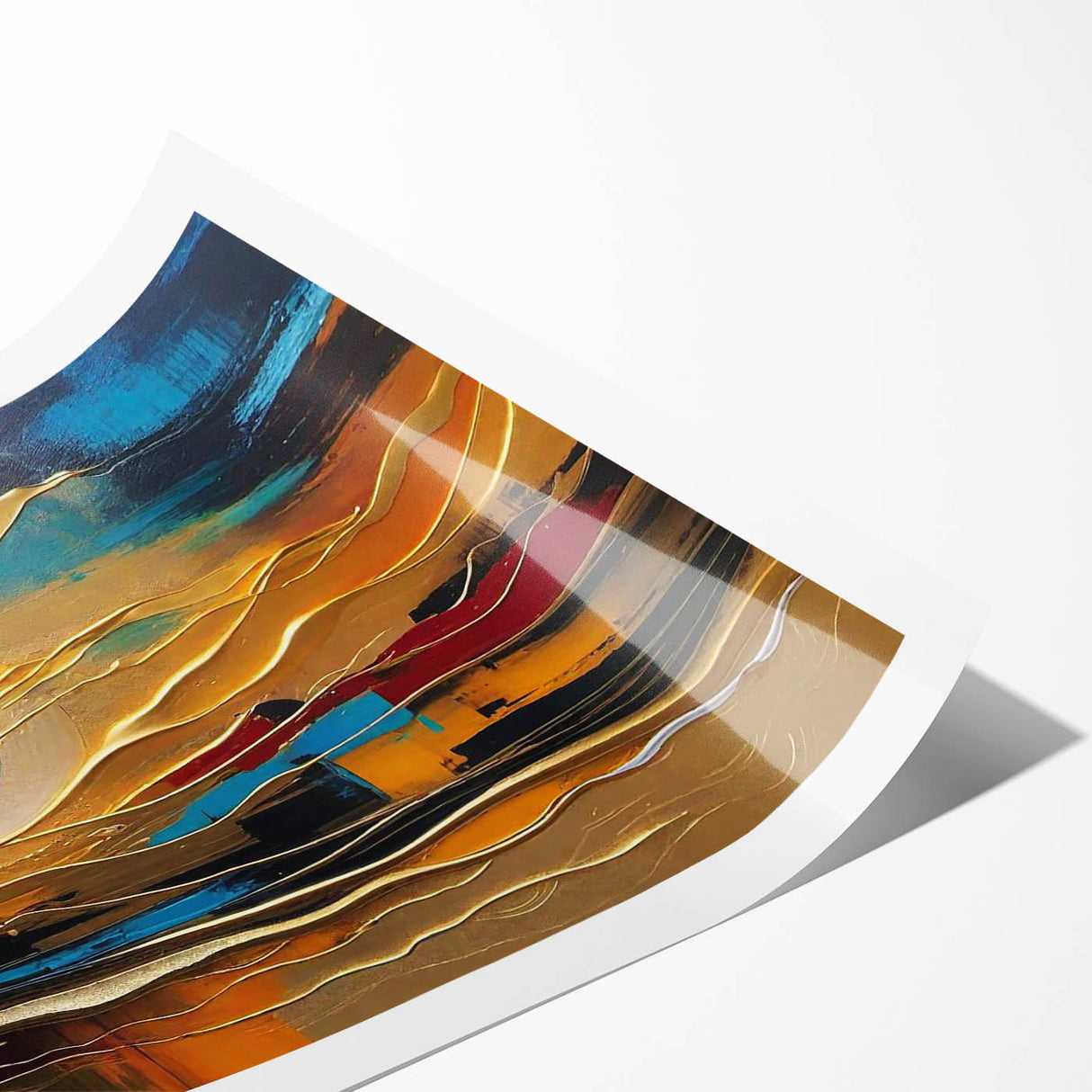Abstract Golden Sun – Dynamic Sun Wall Art with Warm and Bold Colors