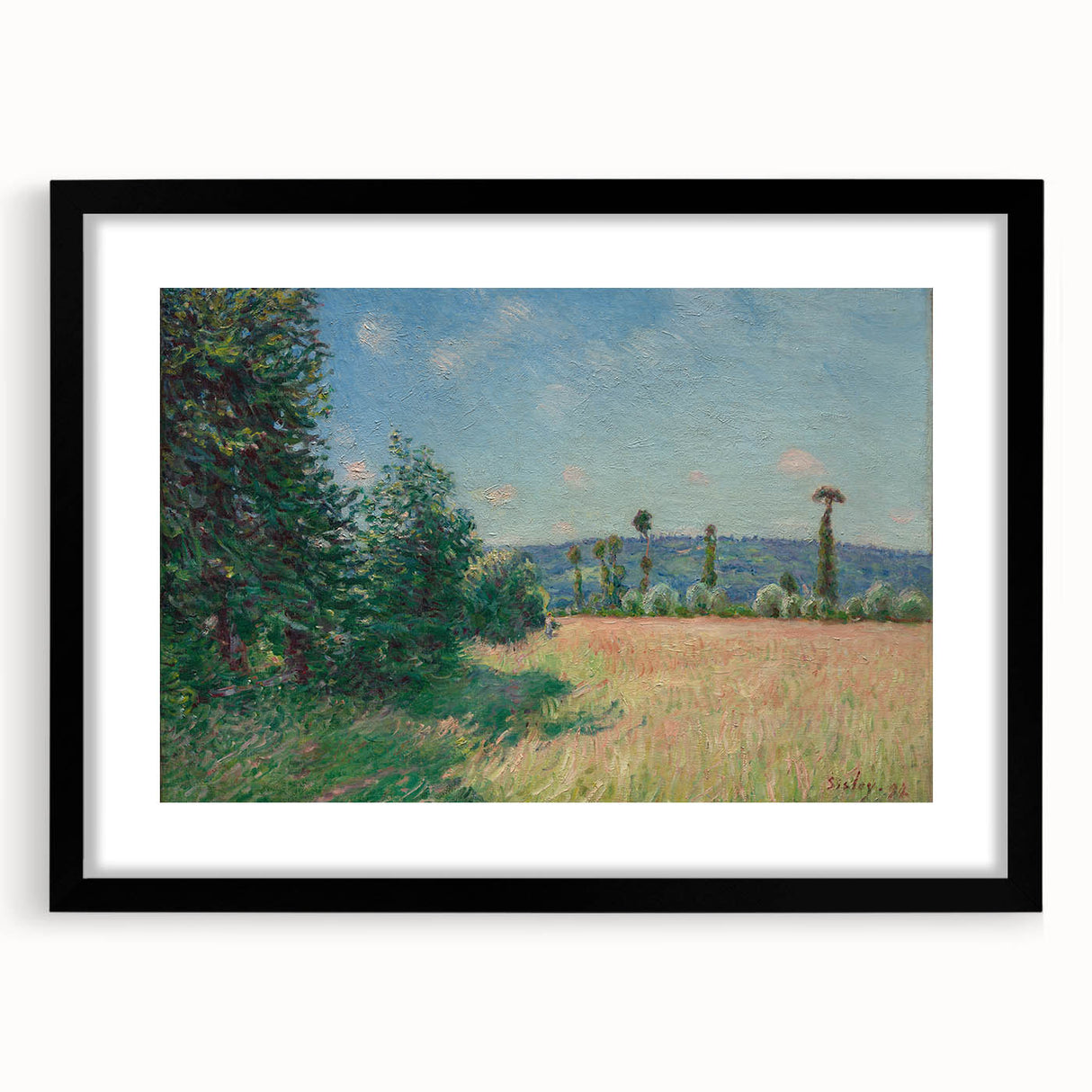 Abstract art print featuring textured, colorful art in vibrant hues on a large canvas, ideal for living room decor.
