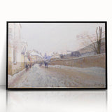 Large abstract wall art featuring a mid-century modernist design in muted earth tones on a black framed acrylic print.