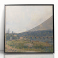 Large abstract wall art depicting a river scene in muted earth tones on a framed acrylic, ideal for modern living room decor.