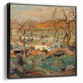 Black and white framed canvas of Alfred Sisley's landscape painting in vintage style, ideal for bedroom decor.